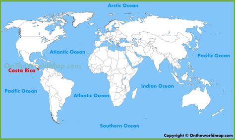 costa rica location on world map